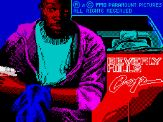 Beverly Hills Cop title screen for ZX Spectrum